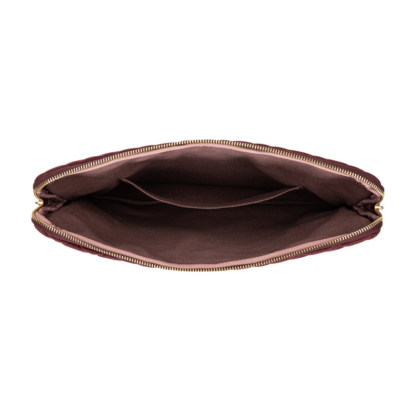 VELVET QUILTED MAC COVER MAROON