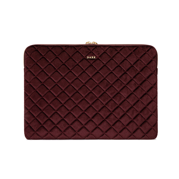 VELVET QUILTED MAC COVER MAROON