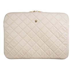VELVET QUILTED MAC COVER SAND