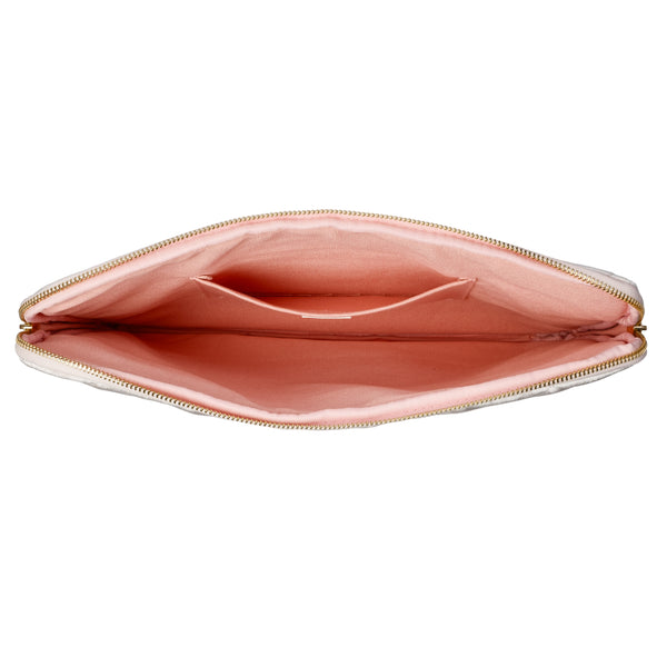 VELVET QUILTED MAC COVER SPARKLED PALE ROSE