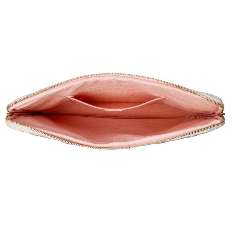 VELVET QUILTED MAC COVER SPARKLED PALE ROSE