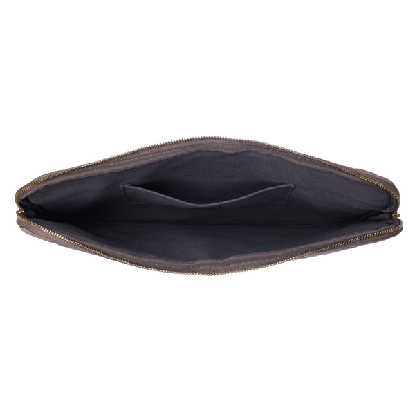 VELVET QUILTED MAC COVER WARM TAUPE