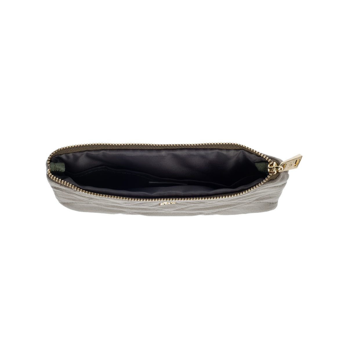 VELVET QUILTED MIDI POUCH COOL ARMY