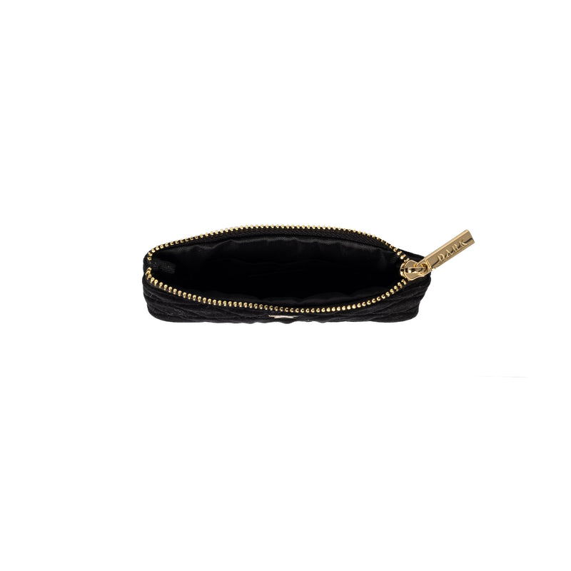 VELVET QUILTED MINI POUCH BLACK