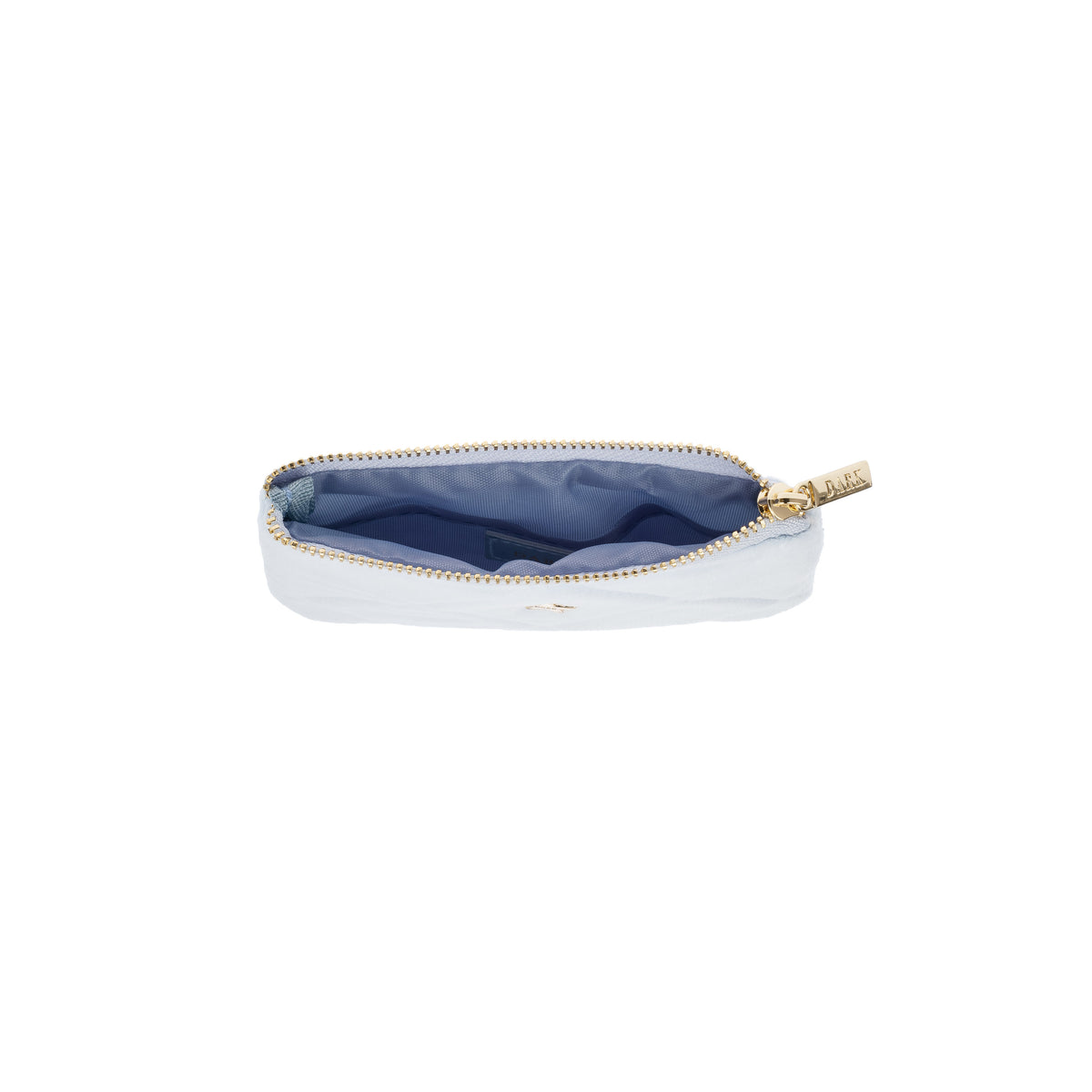 VELVET QUILTED MINI POUCH COOL BABY BLUE