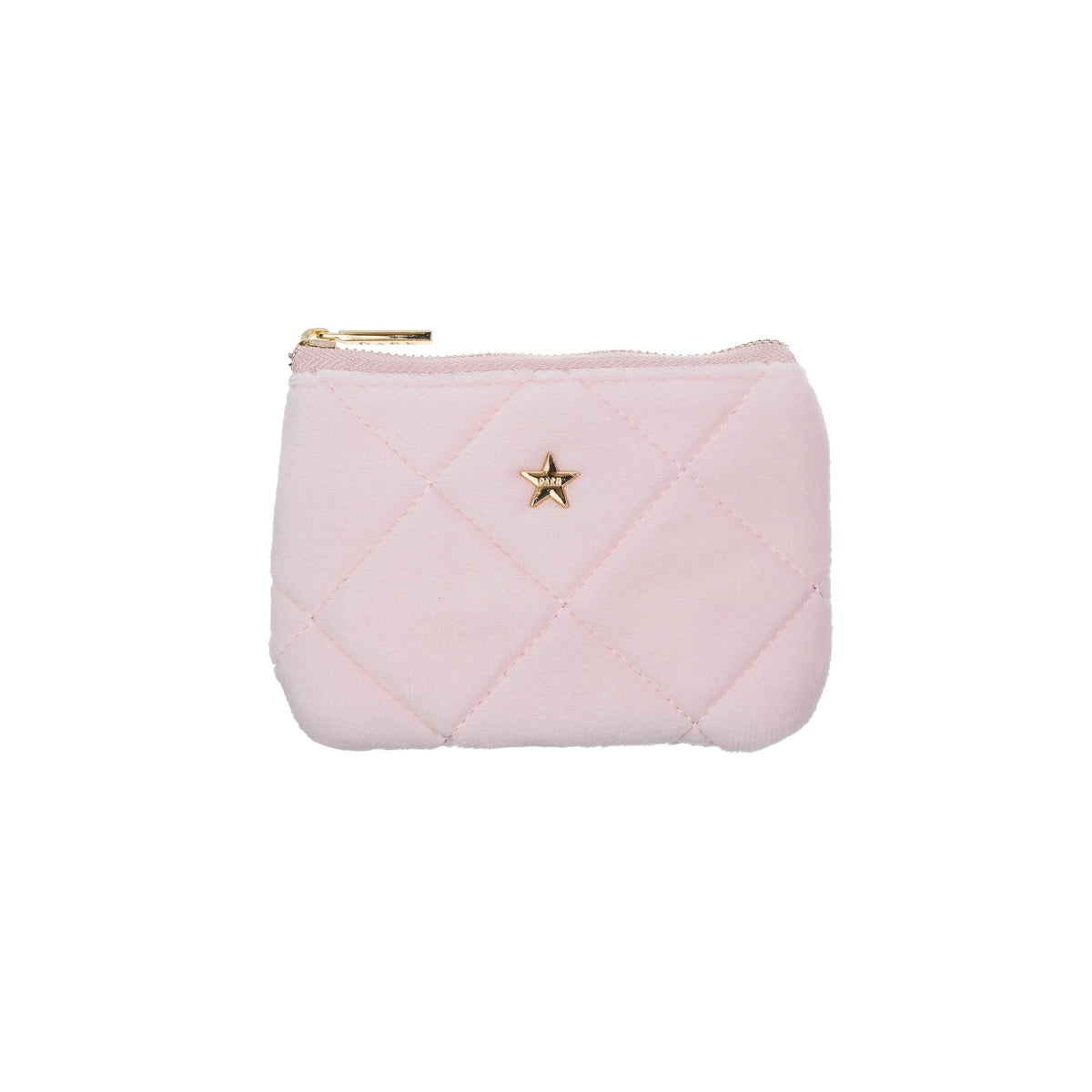 VELVET QUILTED MINI POUCH COTTON CANDY