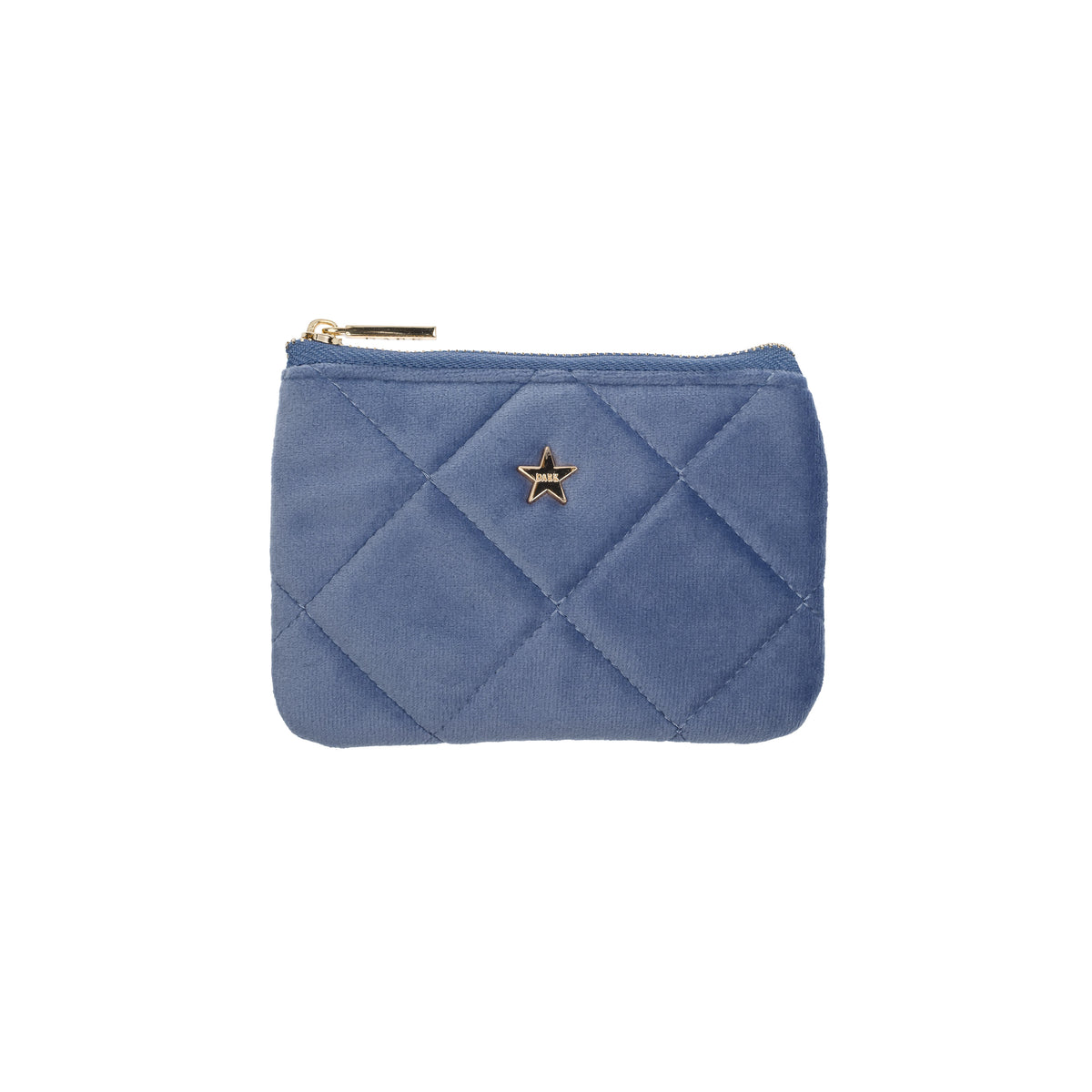 VELVET QUILTED MINI POUCH COUNTRY BLUE
