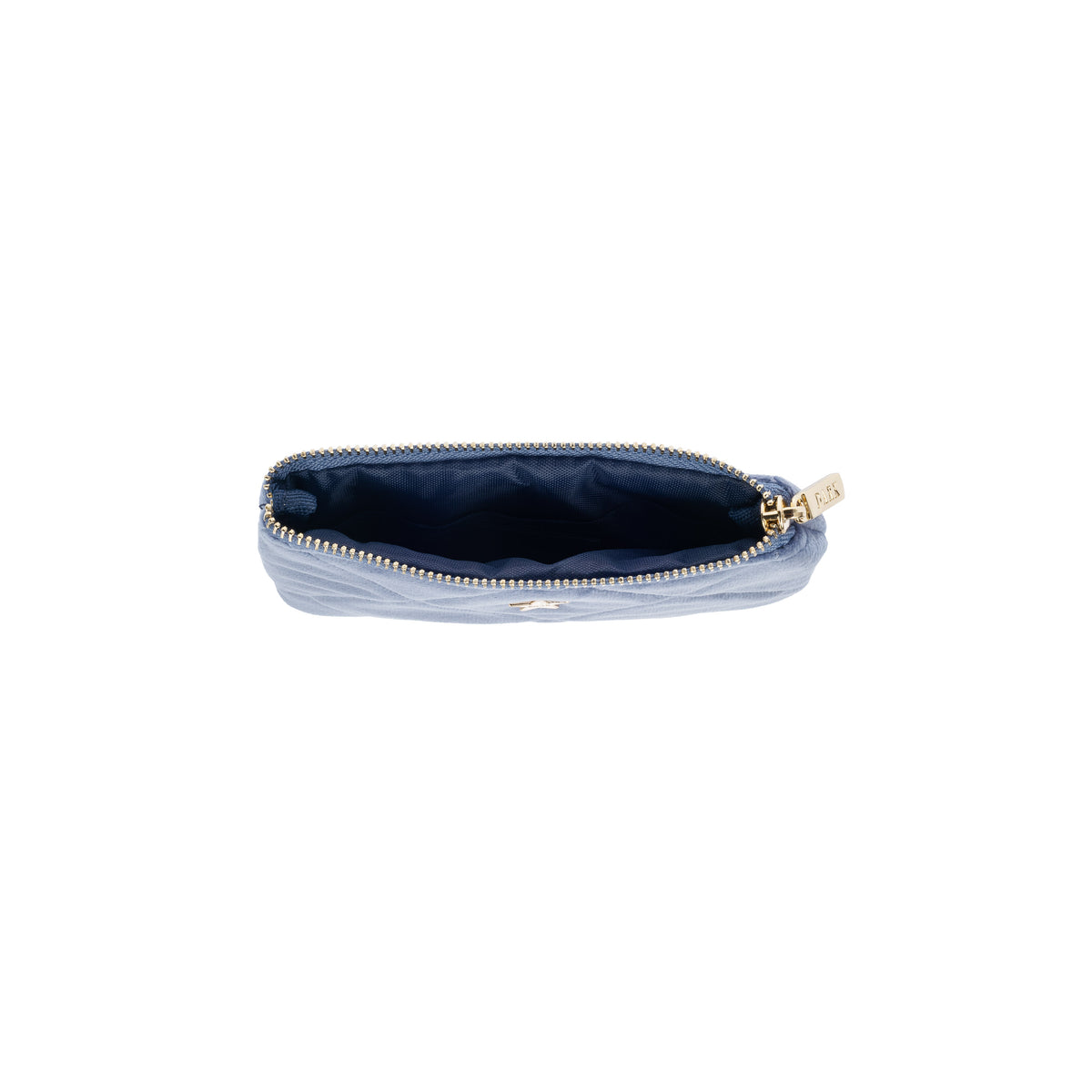 VELVET QUILTED MINI POUCH COUNTRY BLUE