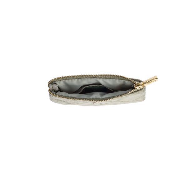 VELVET QUILTED MINI POUCH MILIEU GREEN