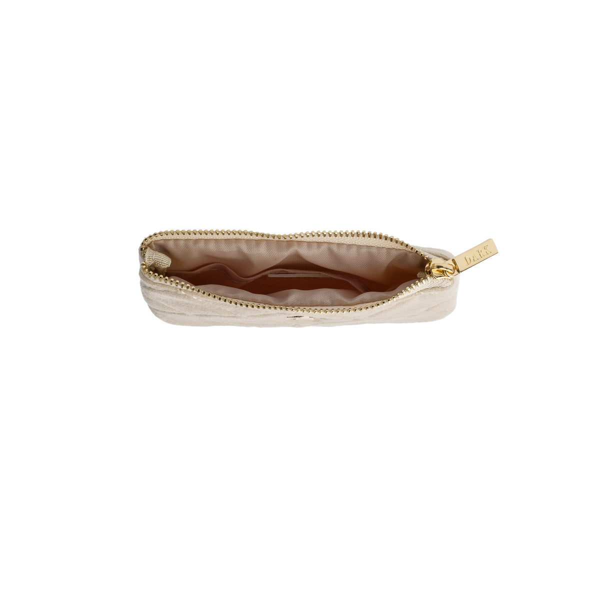 VELVET QUILTED MINI POUCH SAND