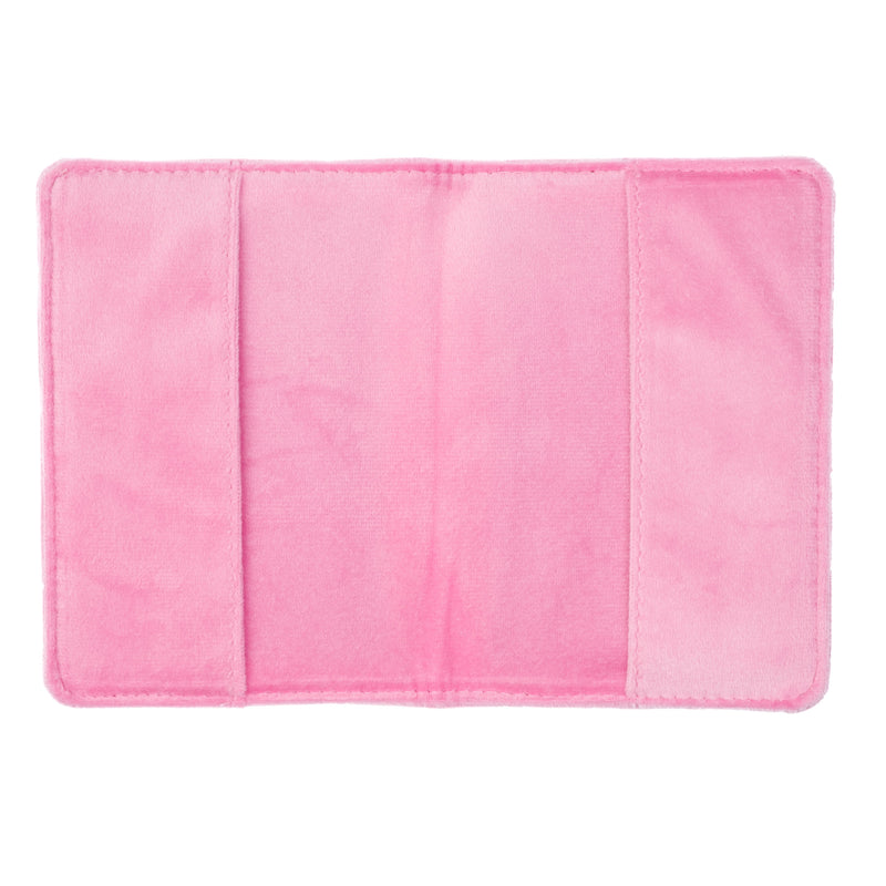 VELVET QUILTED PASSPORT COVER BUBBLEGUM PINK