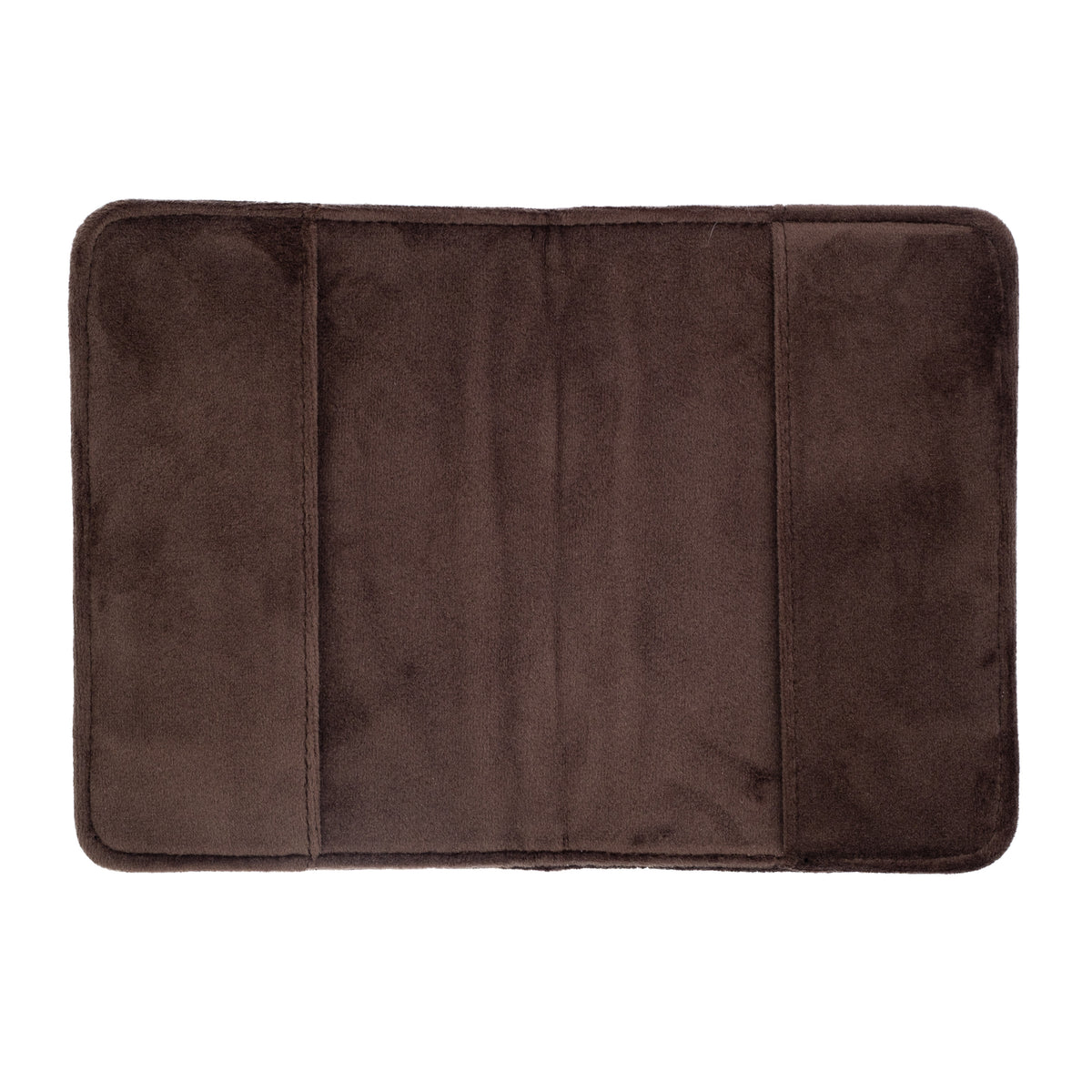 VELVET QUILTED PASSPORT COVER CHOCOLATE BROWN