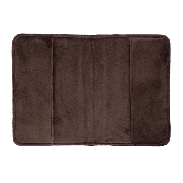 VELVET QUILTED PASSPORT COVER CHOCOLATE BROWN