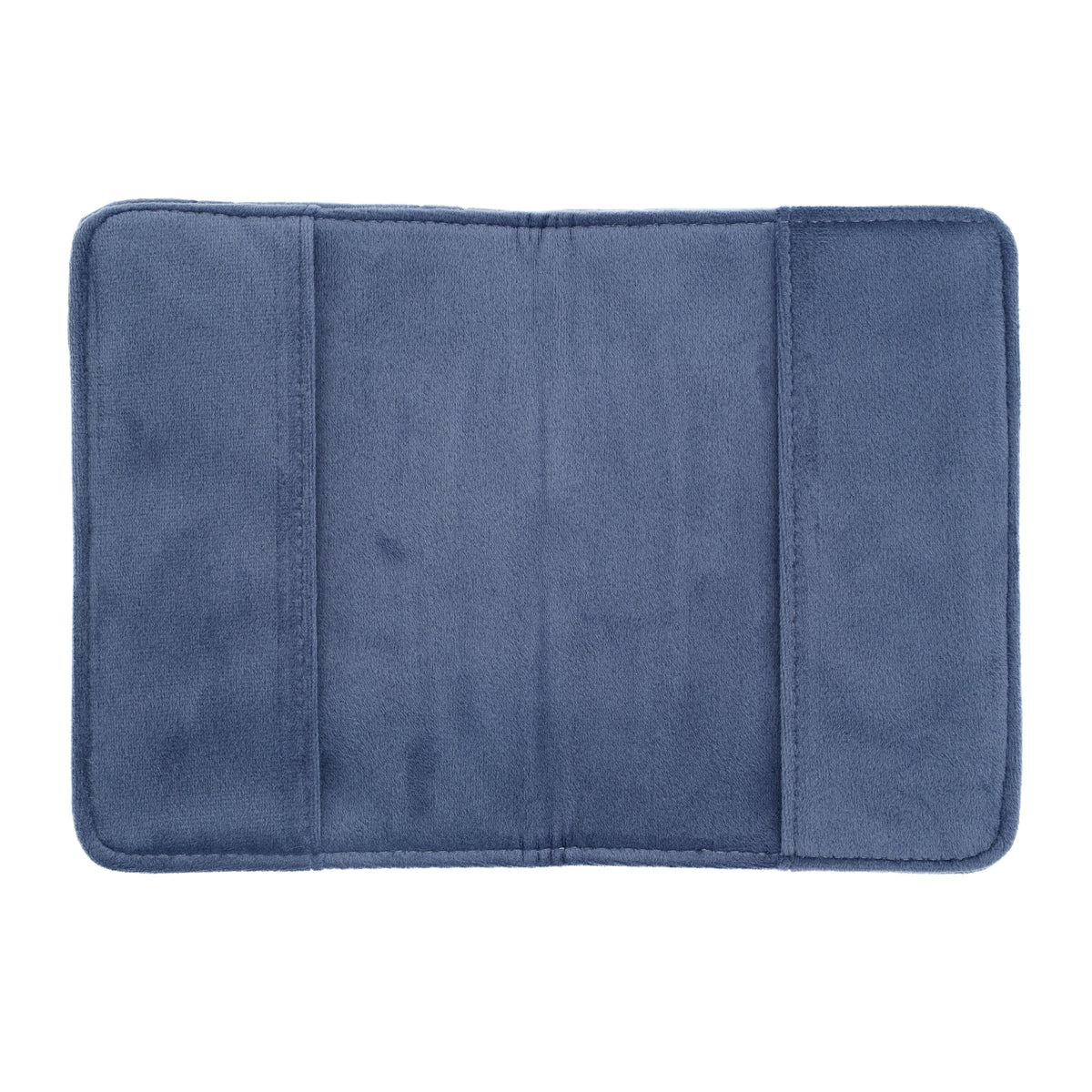 VELVET QUILTED PASSPORT COVER GRISALLE BLUE