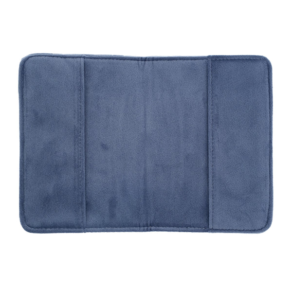 VELVET QUILTED PASSPORT COVER GRISALLE BLUE