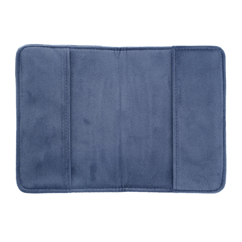 VELVET QUILTED PASSPORT COVER GRISALLE BLUE