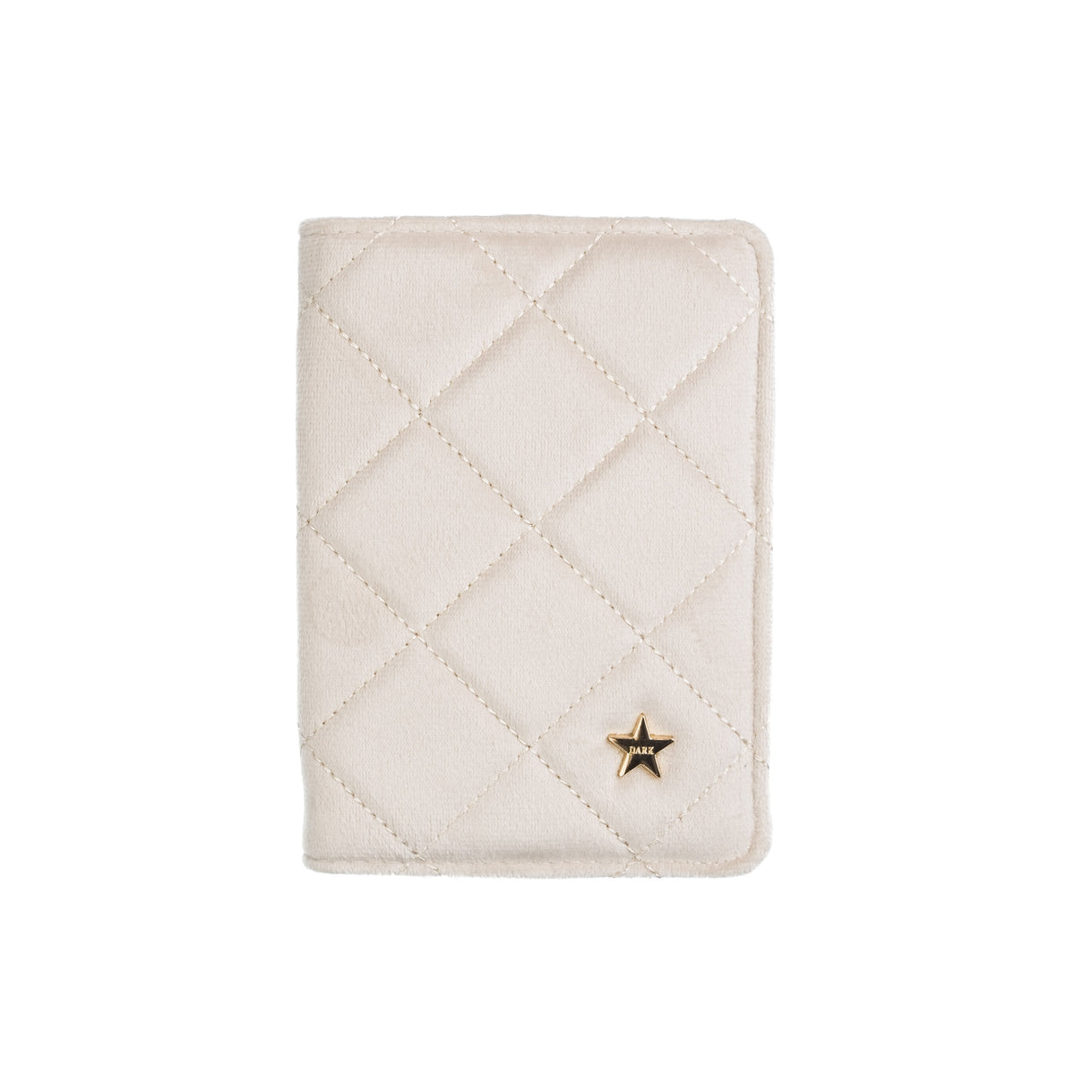 VELVET QUILTED PASSPORT COVER SAND