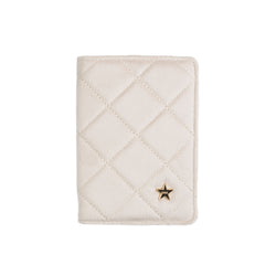 VELVET QUILTED PASSPORT COVER SAND