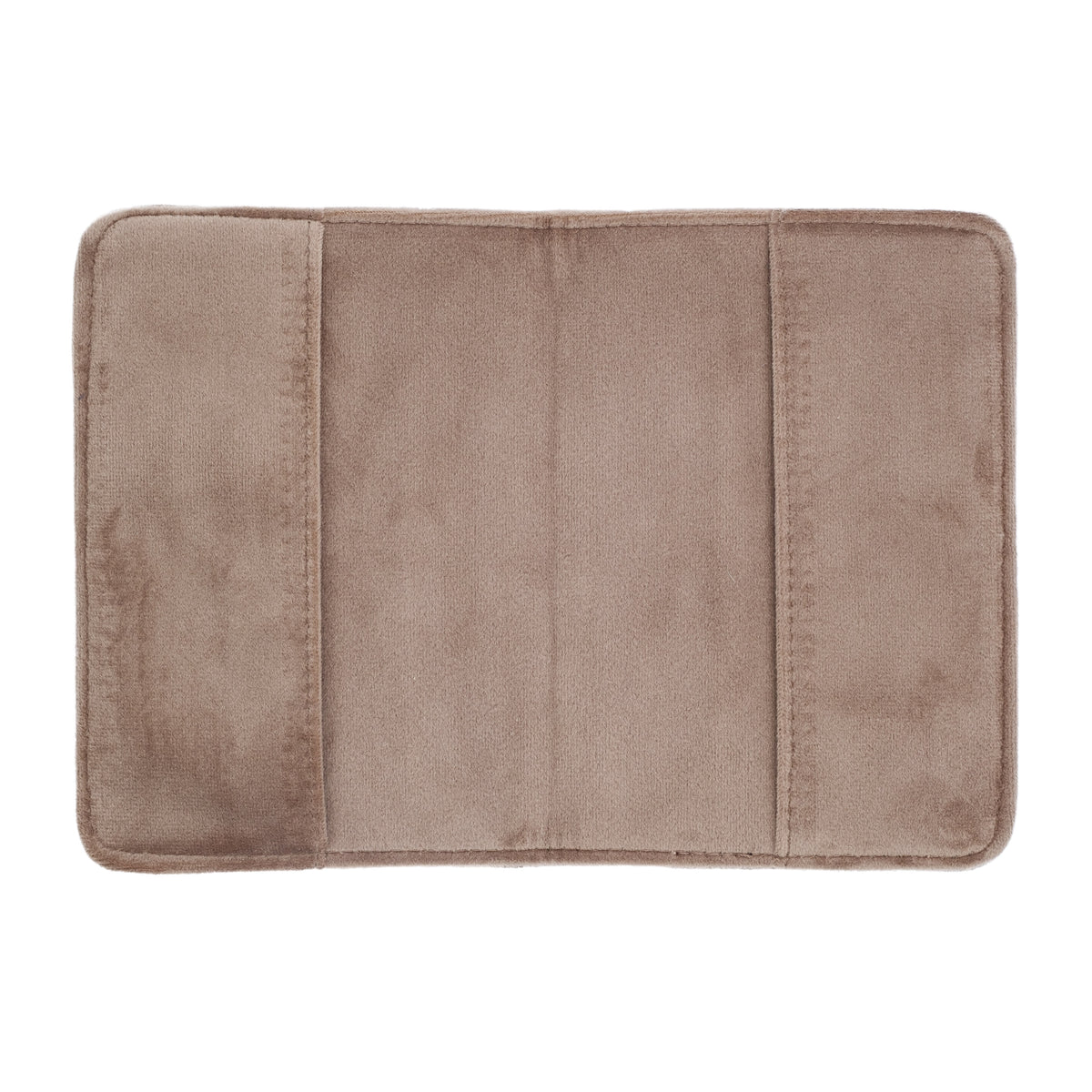 VELVET QUILTED PASSPORT COVER WARM TAUPE