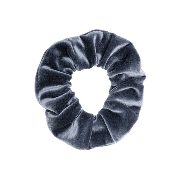 VELVET SCRUNCHIE STEEL BLUE