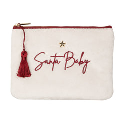 VELVET SMALL POUCH SANTA BABY