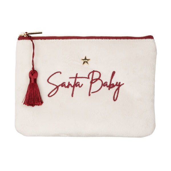 VELVET SMALL POUCH SANTA BABY