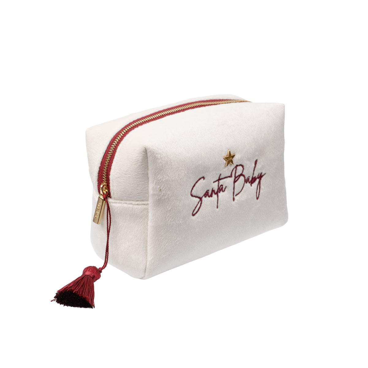VELVET SQUARE MAKE-UP POUCH SMALL SANTA BABY