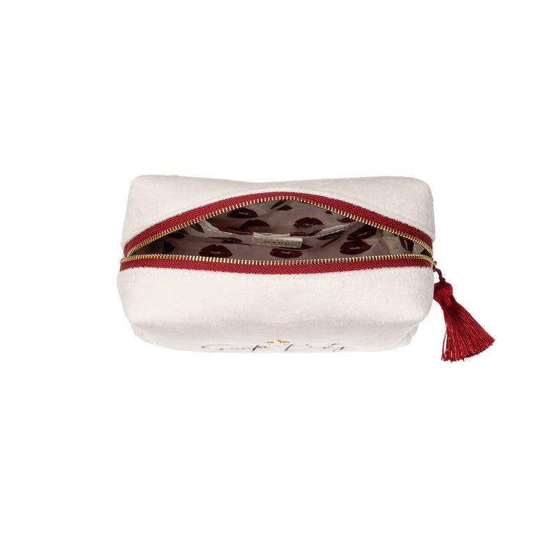 VELVET SQUARE MAKE-UP POUCH SMALL SANTA BABY