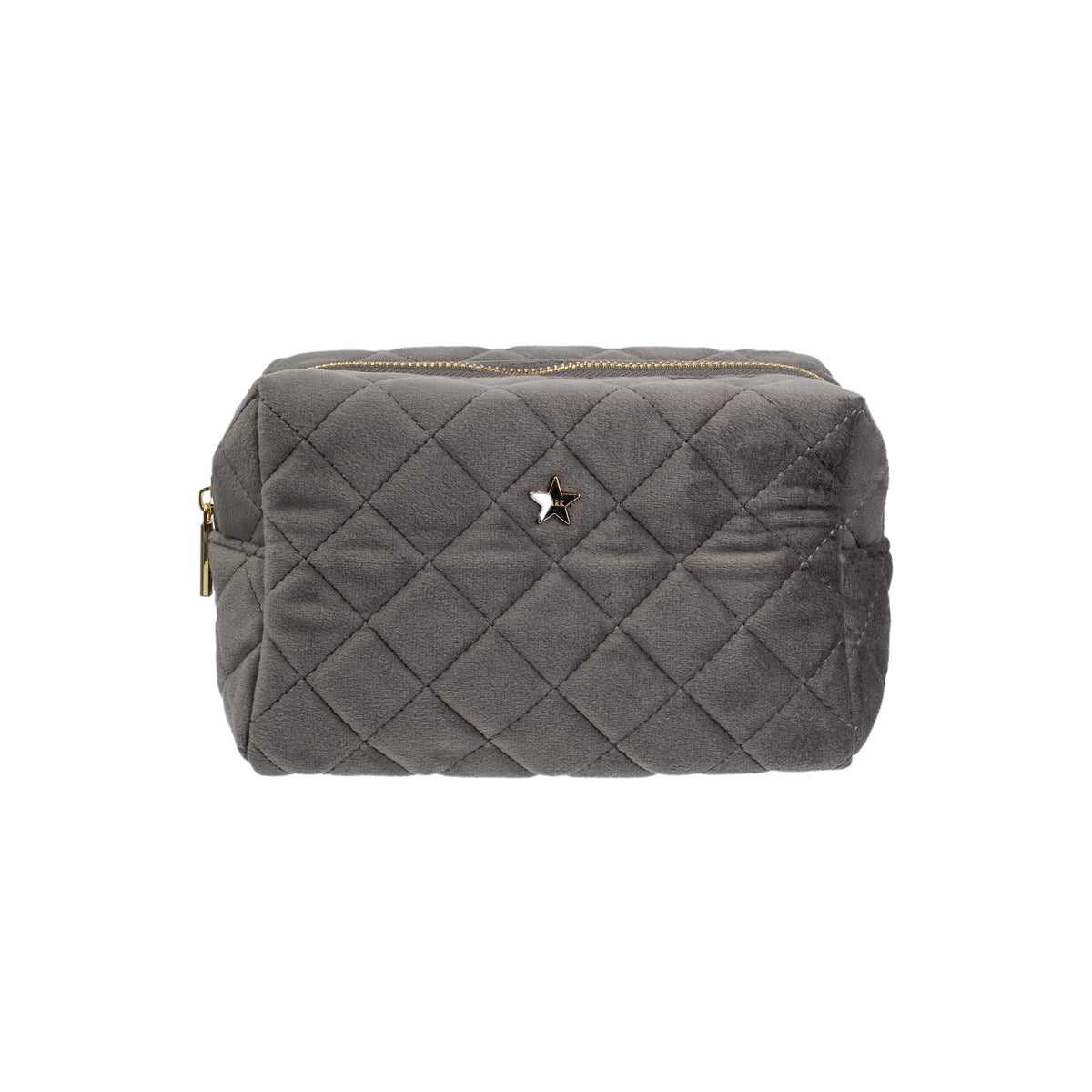 VELVET SQUARE QUILTED MAKE-UP POUCH SMALL SPARKLED PALE ROSE VELVET SQUARE QUILTED MAKE-UP POUCH SMALL SPARKLED PALE ROSE