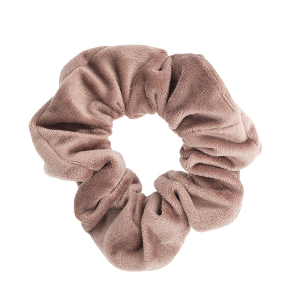 VELVET SCRUNCHIE WARM TAUPE