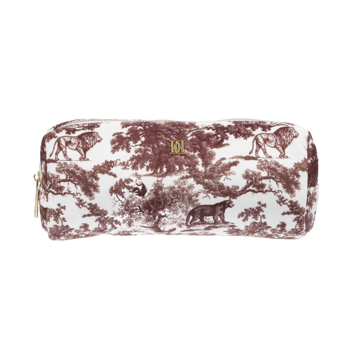 VELVET TOOL POUCH CHOCOLATE BROWN SAVANNAH PATTERN