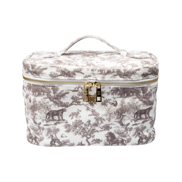 VELVET VANITY BAG SMALL SAND SAVANNAH PATTERN – DARK department