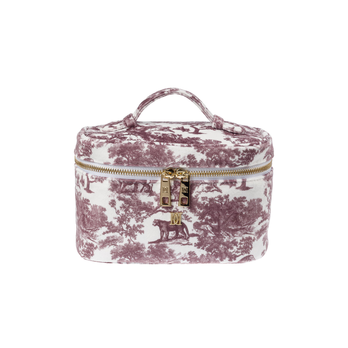 VELVET VANITY BAG SMALL BORDEAUX SAVANNAH PATTERN