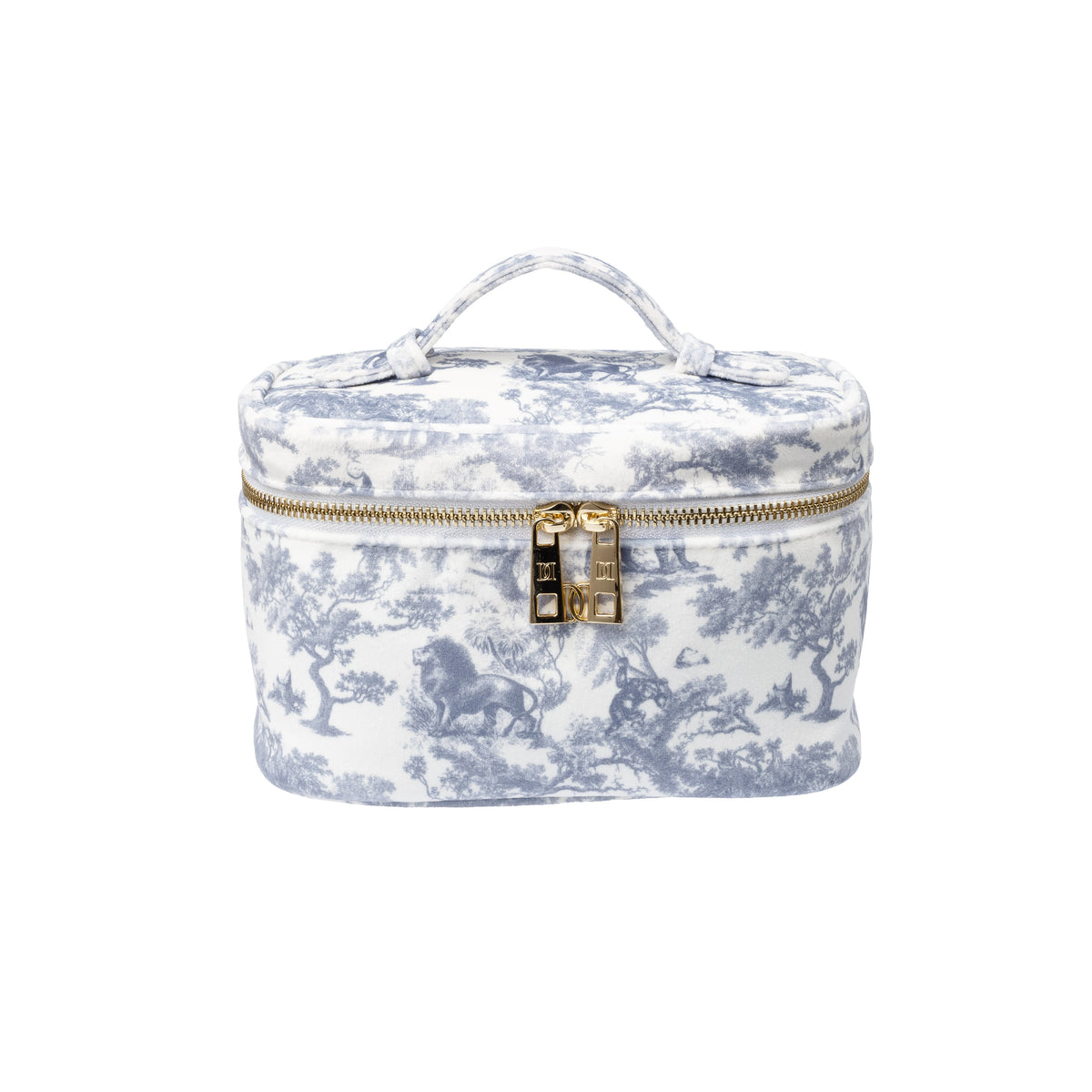 VELVET VANITY BAG SMALL COUNTRY BLUE SAVANNAH PATTERN