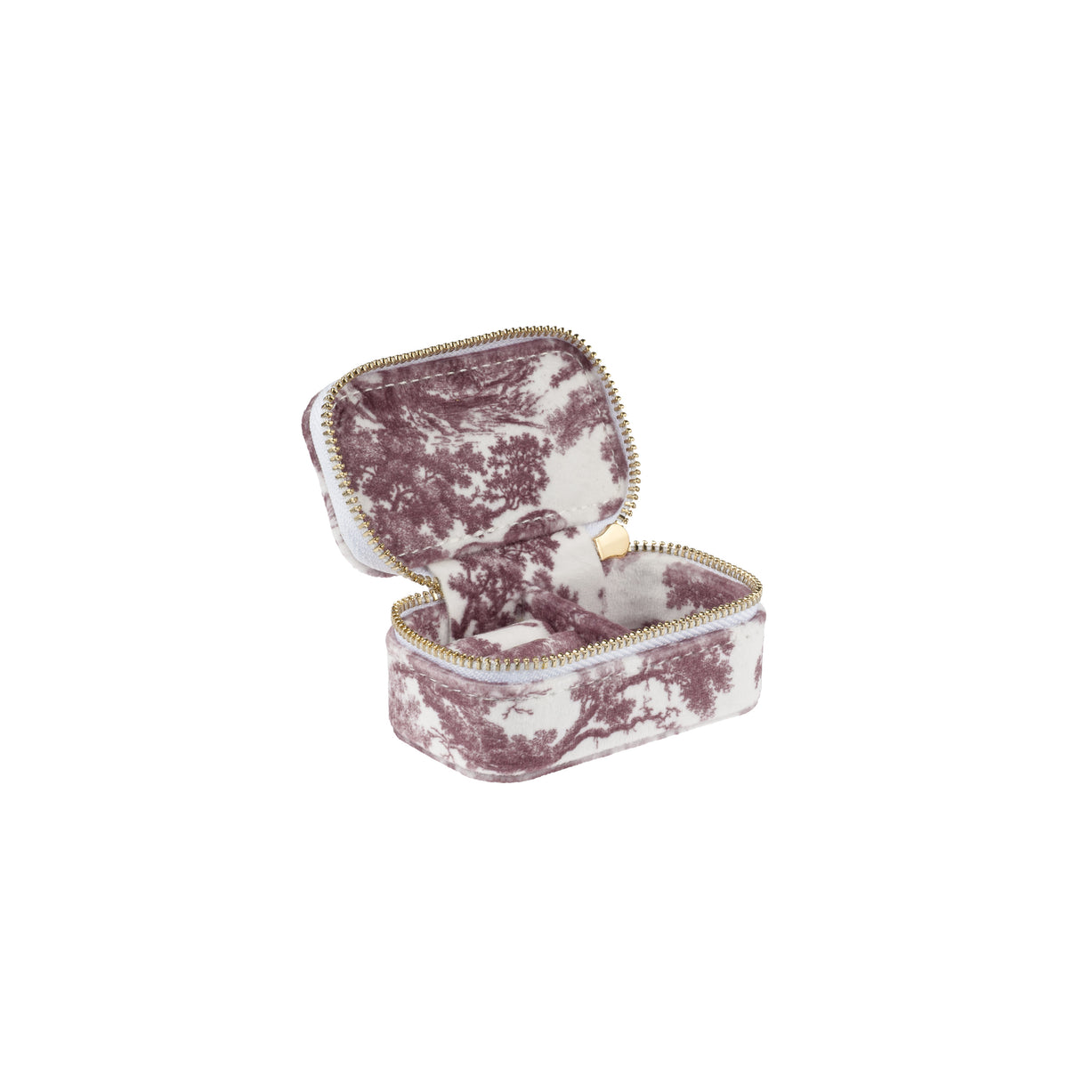 VELVET JEWELLERY BOX MICRO BORDEAUX SAVANNAH PATTERN
