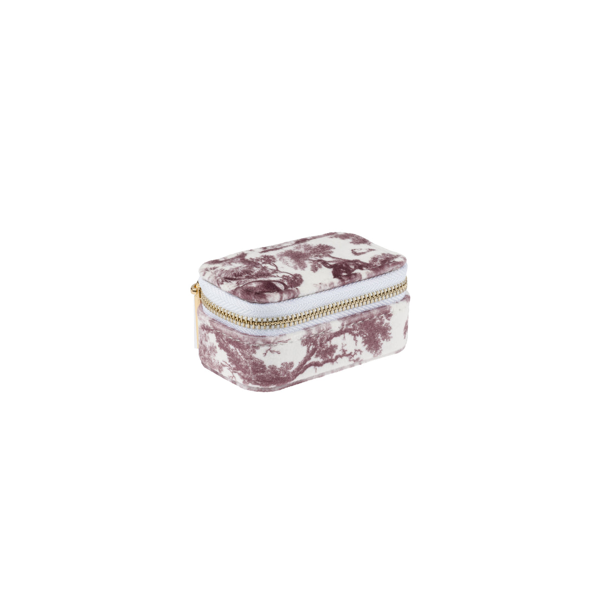 VELVET JEWELLERY BOX MICRO BORDEAUX SAVANNAH PATTERN