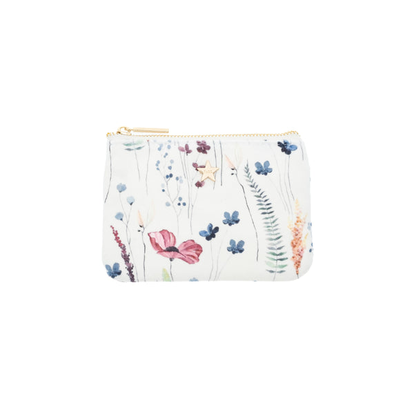 VELVET MINI POUCH MULTICOLOR FLOWER PATTERN