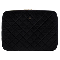 VELVET QUILTED MAC COVER BLACK