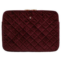 VELVET QUILTED MAC COVER MAROON
