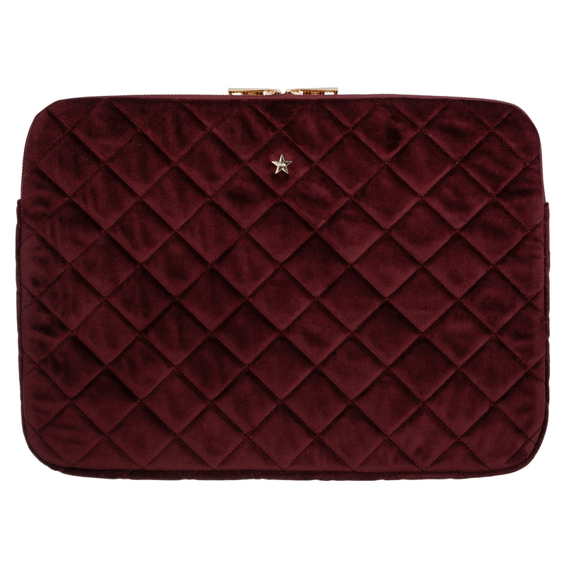 VELVET QUILTED MAC COVER MAROON