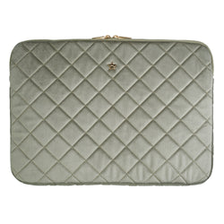 VELVET QUILTED MAC COVER MILIEU GREEN