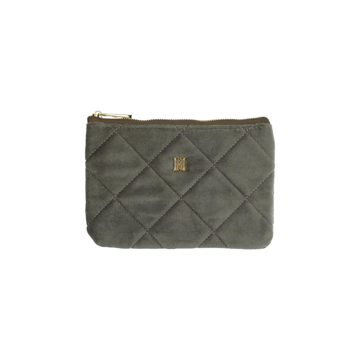 VELVET QUILTED MIDI POUCH COOL ARMY