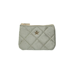VELVET QUILTED MINI POUCH MILIEU GREEN