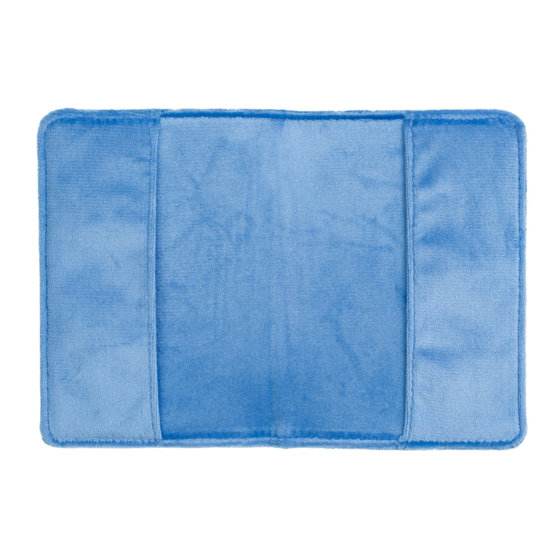 VELVET QUILTED PASSPORT COVER IBIZA BLUE