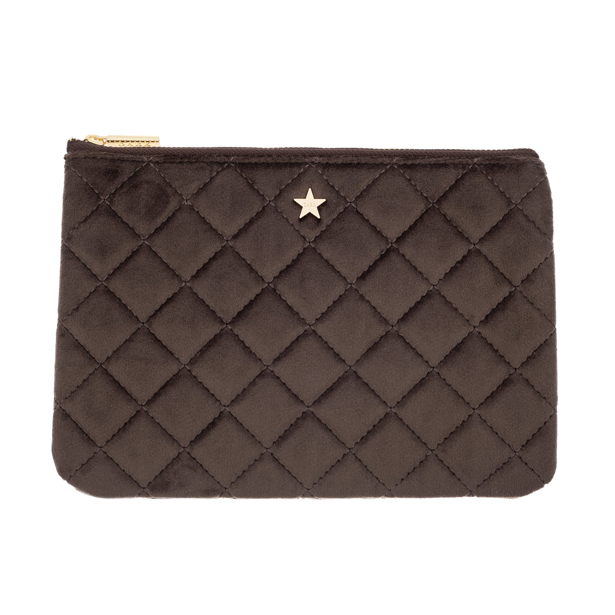 LEATHER QUILTED SMALL POUCH GREY LEATHER QUILTED SMALL POUCH GREY