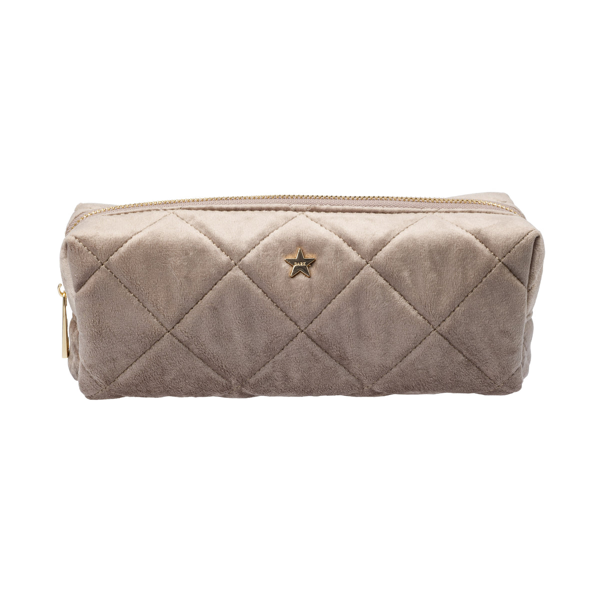 VELVET QUILTED TOOL POUCH WARM TAUPE