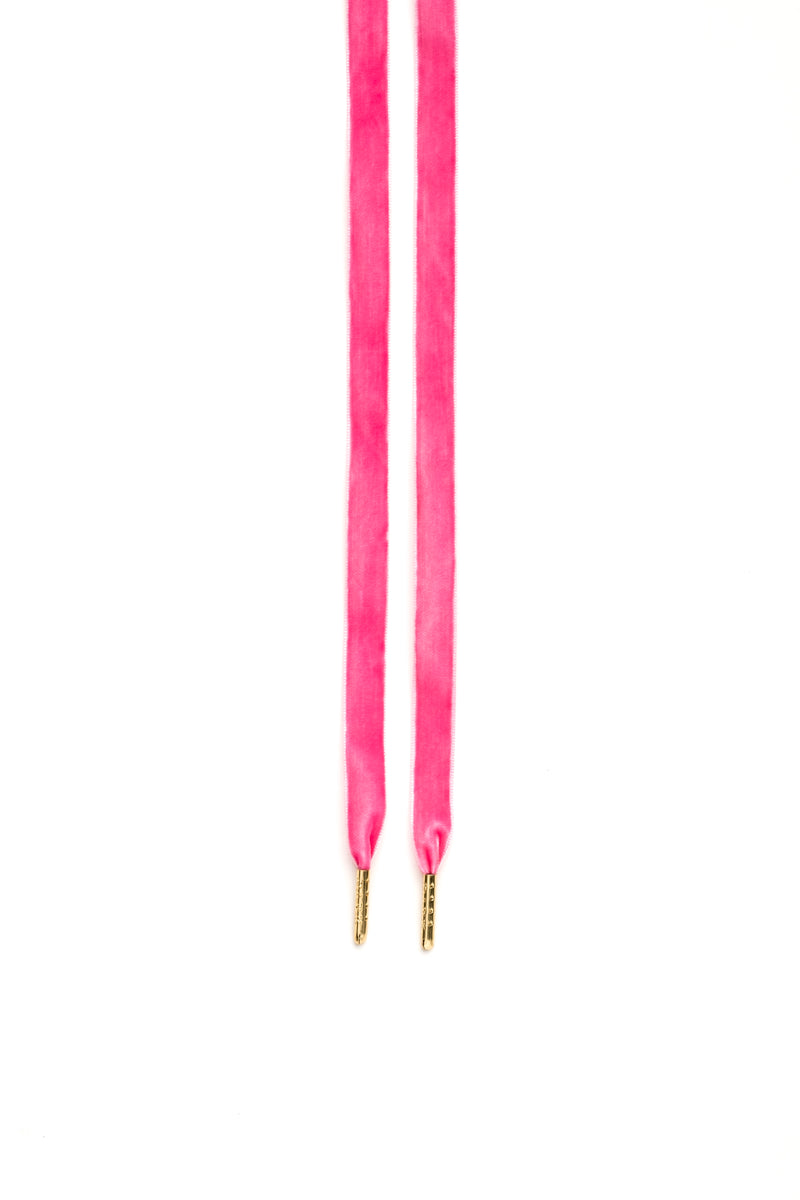 VELVET SHOE LACES PINK