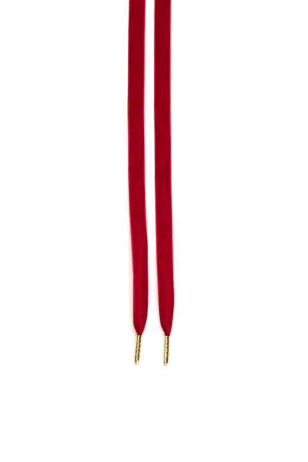 VELVET SHOE LACES RED