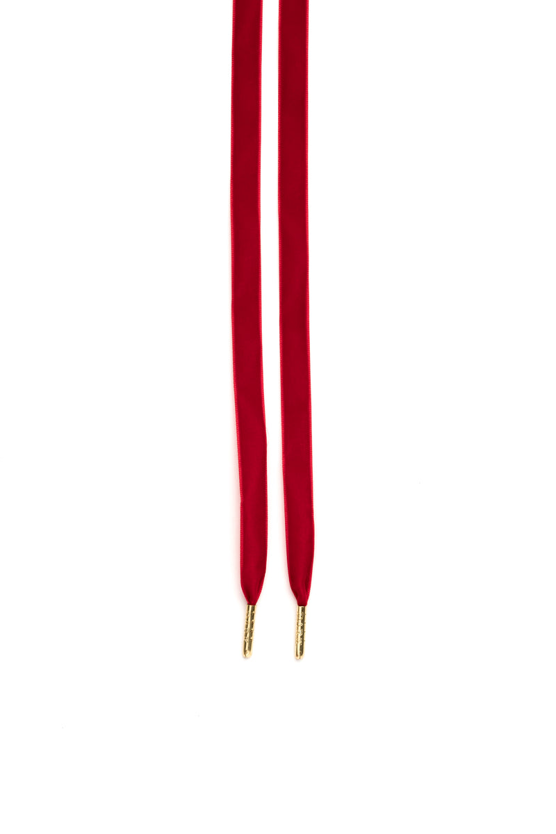 VELVET SHOE LACES RED