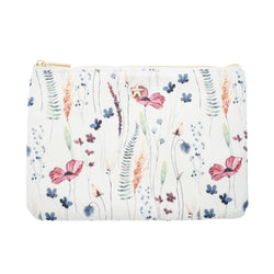 VELVET SMALL POUCH MULTICOLOR FLOWER PATTERN
